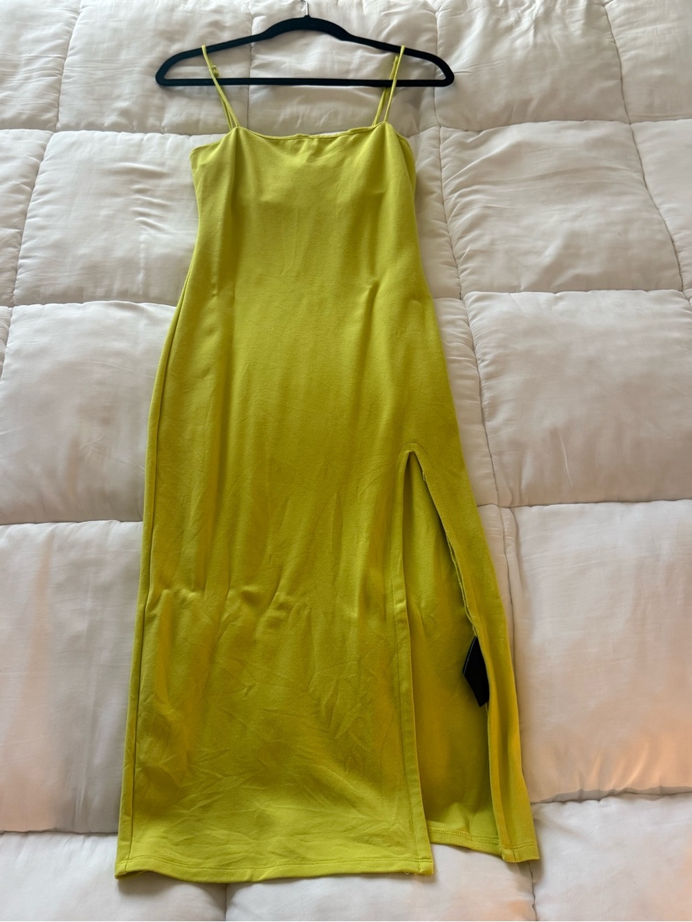 Lovers + Friends Bright Yellow Spaghetti-Strap Midi Dress with Side Slit - Picture 2 of 7